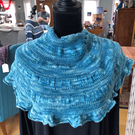 Sample - Blue Ruffly Shawlette