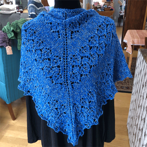 Sample - Blue Cotton/Acrylic Shawl