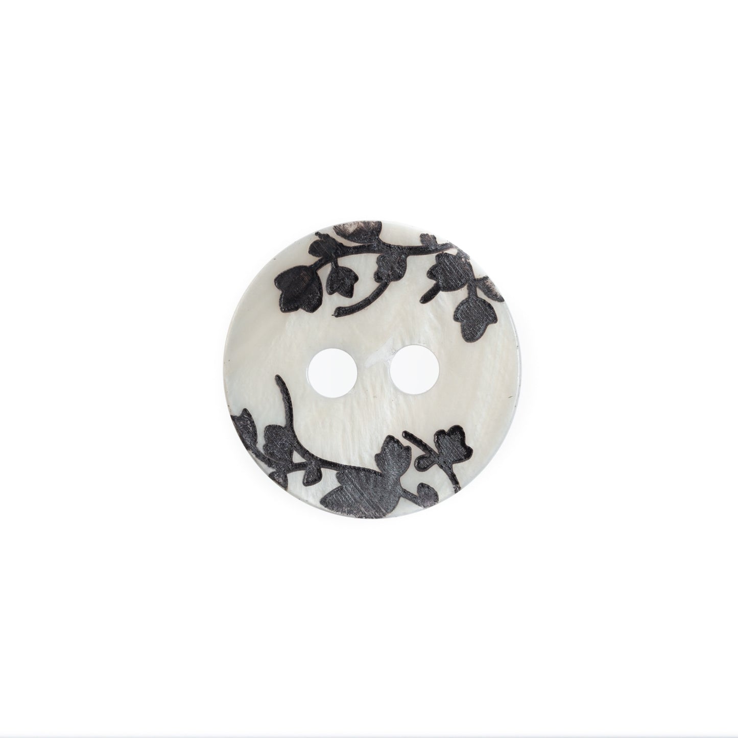 Floral Etched Shell Button