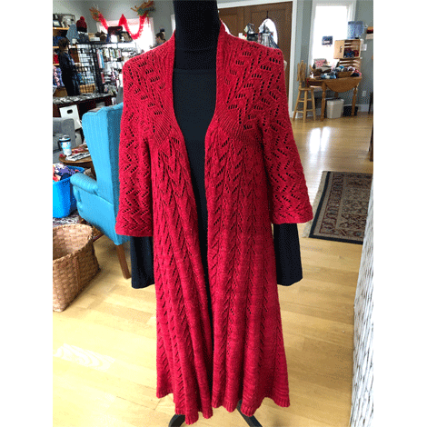 Sample - Red Long Lace Sweater