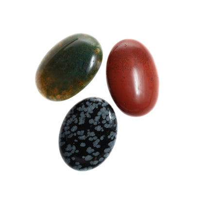 Semi-Precious Stone Oval Button