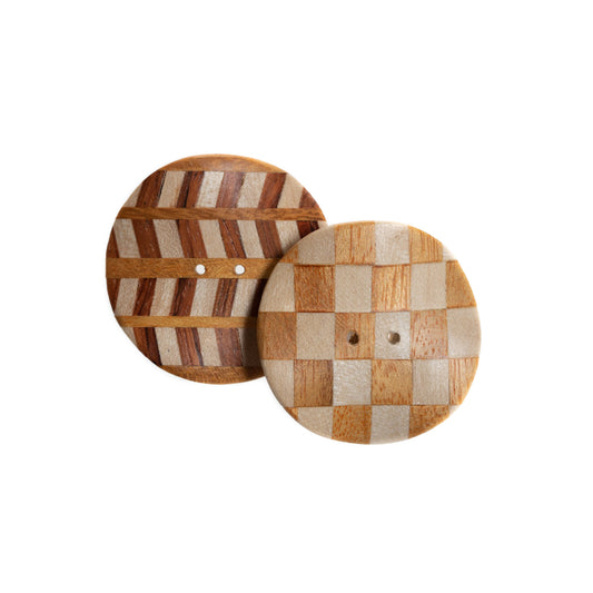 Skacel Buttons Natural Wood Inlay Round