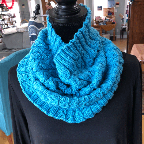 Sample - Tall Blue Cowl